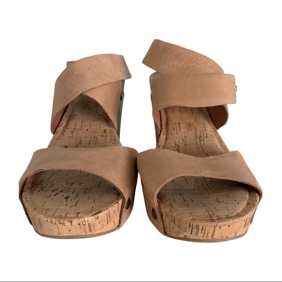 Lucky Brand Moran Platform Sandal Cork Wedge Brown Leather
Ankle Wrap Size 9.5 - Picture 4 of 11